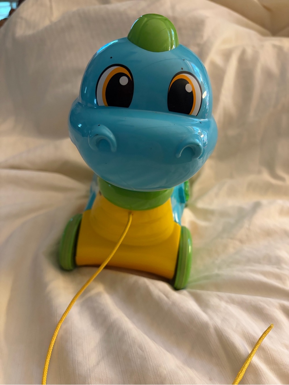 Blue & Yellow Pull-Along Dino Toy for Toddlers